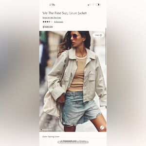 Brand New - Free People We The Free Suzy Linen Jacket - size S - Retail $168
